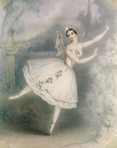 Carlotta Grisi (1819-99) as Giselle, Paris, c.1841 by Augustus Jules Bouvier